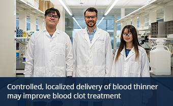 Controlled, localized delivery of blood thinner may improve blood clot treatment