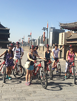 BME students bicycling in Shanghai