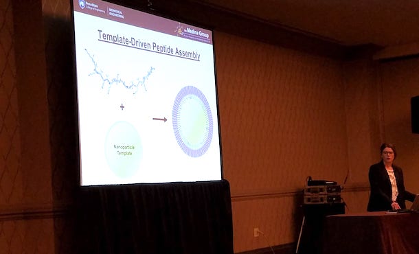 Jenna Sloand during her presentation at the Materials Research Society’s 2018 Fall Meeting and Exhibit