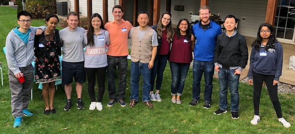 group of people standing outside